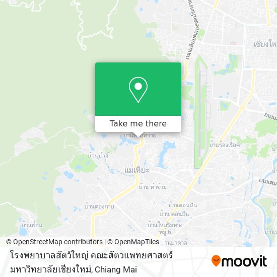 โรงพยาบาลสัตว์ใหญ่ คณะสัตวแพทยศาสตร์ มหาวิทยาลัยเชียงใหม่ map