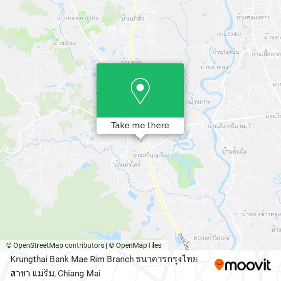 Krungthai Bank Mae Rim Branch ธนาคารกรุงไทย สาขา แม่ริม map