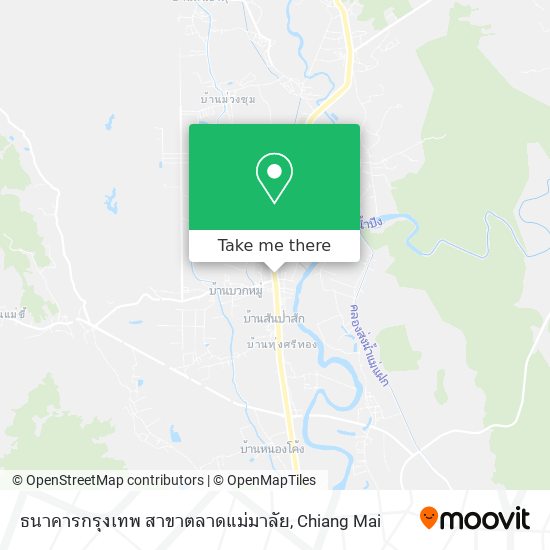 ธนาคารกรุงเทพ สาขาตลาดแม่มาลัย map