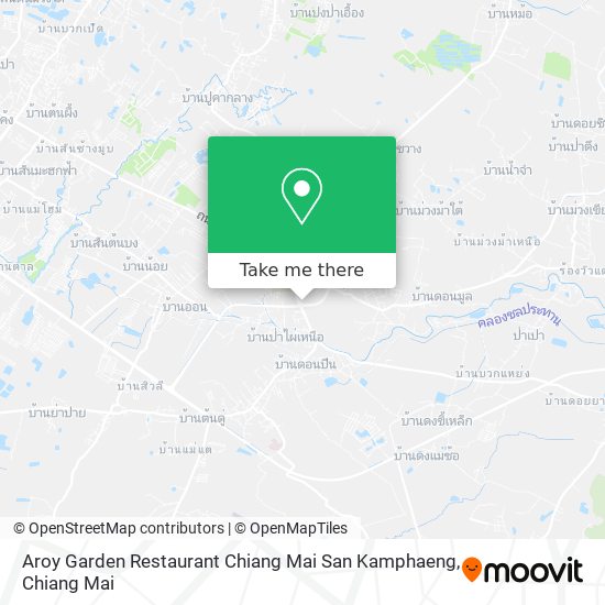 Aroy Garden Restaurant Chiang Mai San Kamphaeng map