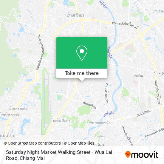 Saturday Night Market Walking Street - Wua Lai Road map