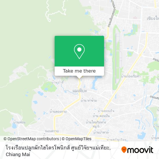 โรงเรือนปลูกผักไฮโดรโพนิกส์ ศูนย์วิจัยฯแม่เหียะ map