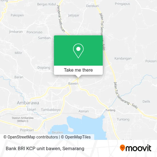 Bank BRI KCP unit  bawen map
