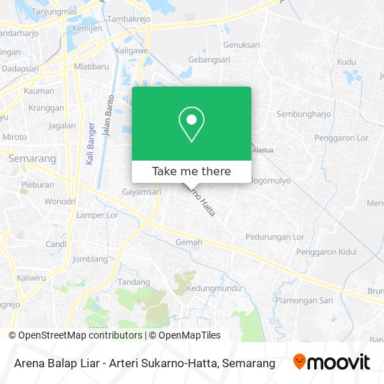 Arena Balap Liar - Arteri Sukarno-Hatta map