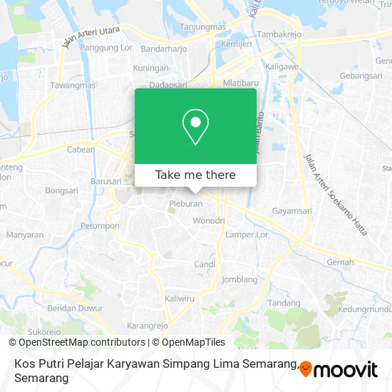 Kos Putri Pelajar Karyawan Simpang Lima Semarang map