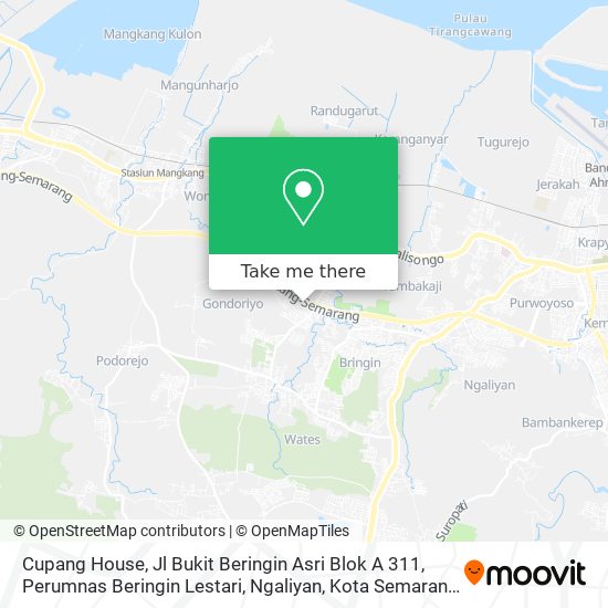 Cupang House, Jl Bukit Beringin Asri Blok A 311, Perumnas Beringin Lestari, Ngaliyan, Kota Semarang map