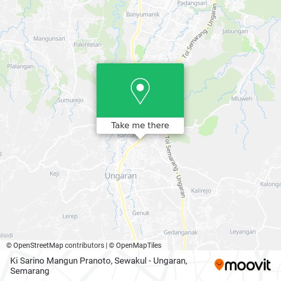 Ki Sarino Mangun Pranoto, Sewakul - Ungaran map