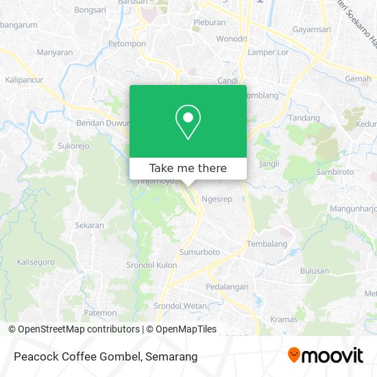 Peacock Coffee Gombel map