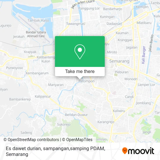 Es dawet durian, sampangan,samping PDAM map