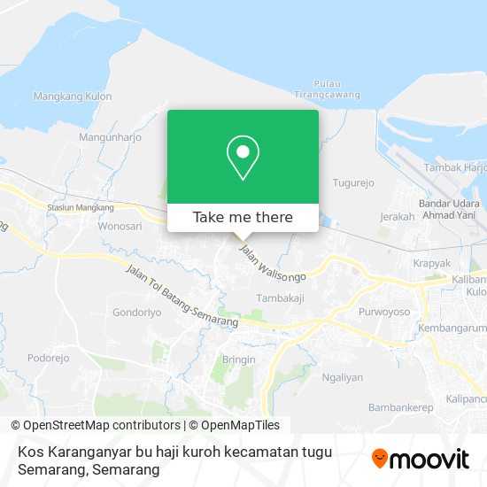 Kos Karanganyar bu haji kuroh kecamatan tugu Semarang map