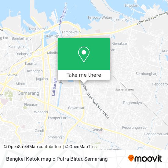 Bengkel Ketok magic Putra Blitar map