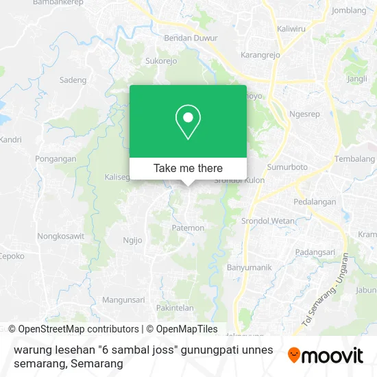 warung lesehan "6 sambal joss" gunungpati unnes semarang map
