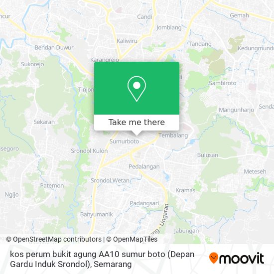 kos perum bukit agung AA10 sumur boto (Depan Gardu Induk Srondol) map