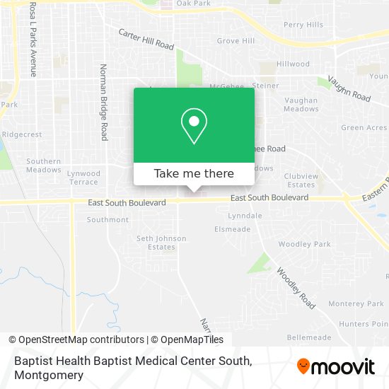 Mapa de Baptist Health Baptist Medical Center South