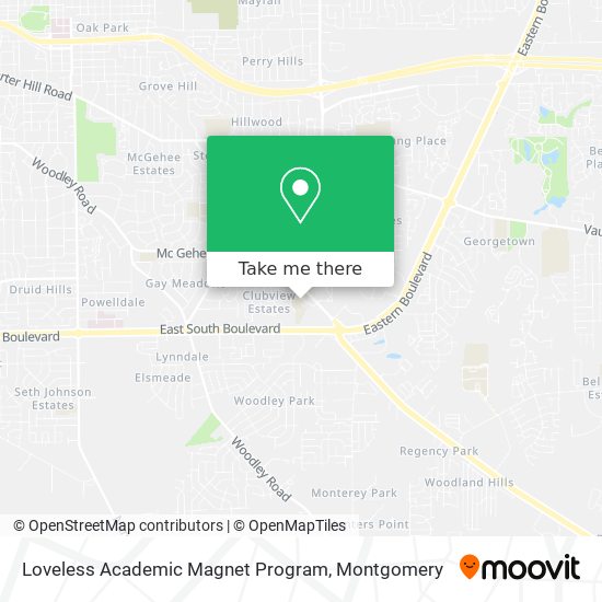 Loveless Academic Magnet Program map