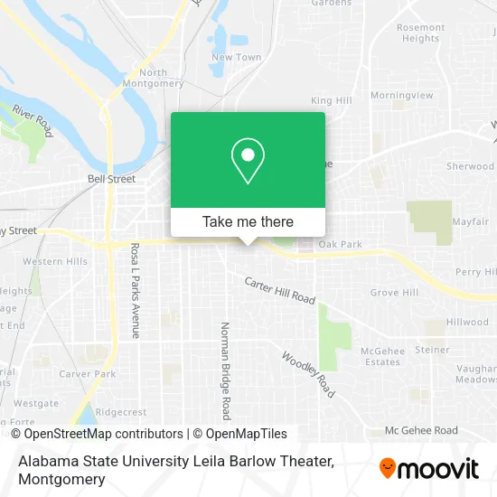 Mapa de Alabama State University Leila Barlow Theater