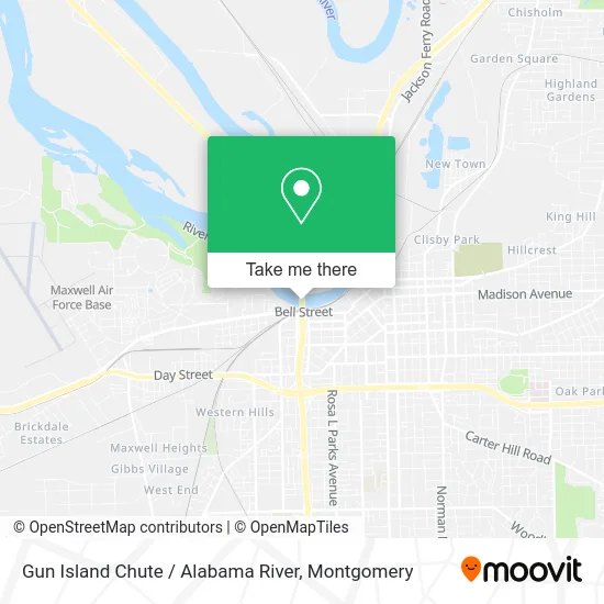 Gun Island Chute / Alabama River map