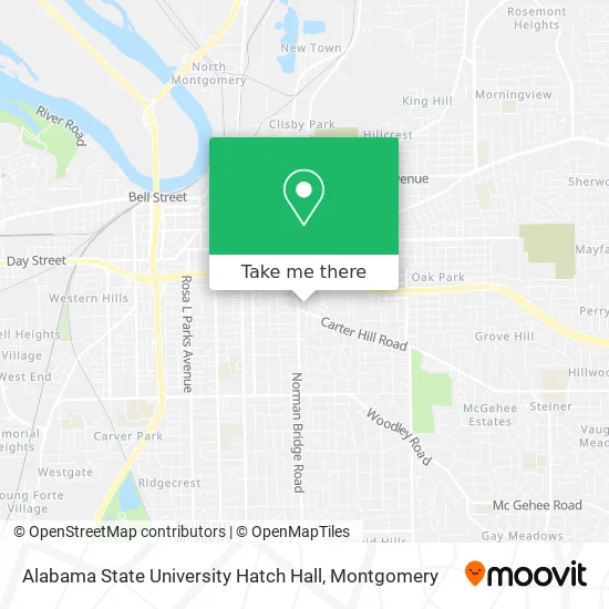 Mapa de Alabama State University Hatch Hall