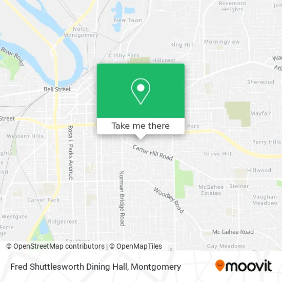 Fred Shuttlesworth Dining Hall map