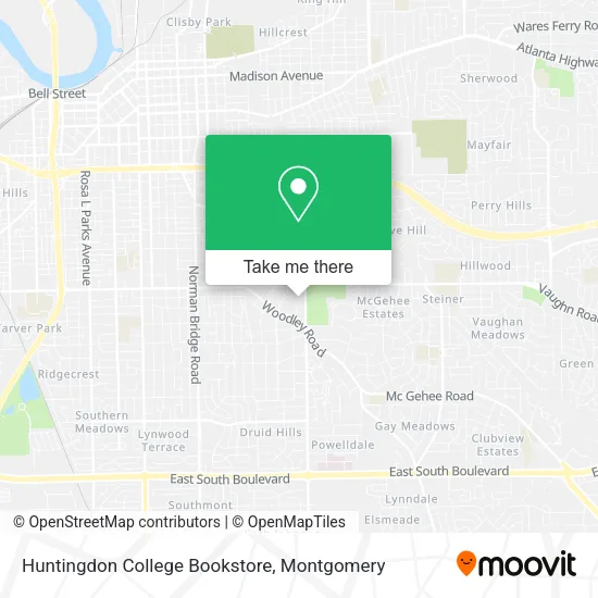 Mapa de Huntingdon College Bookstore