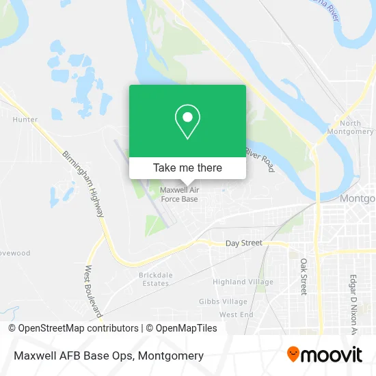 Maxwell AFB Base Ops map