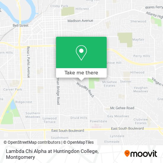 Mapa de Lambda Chi Alpha at Huntingdon College