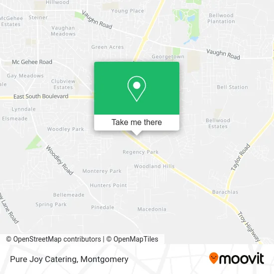 Pure Joy Catering map