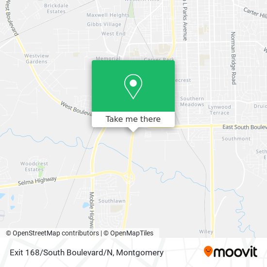 Exit 168/South Boulevard/N map