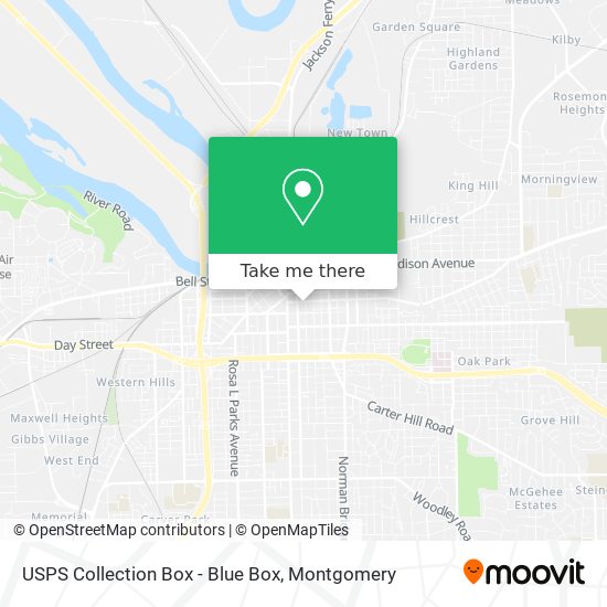 USPS Collection Box - Blue Box map