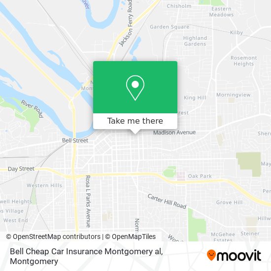 Mapa de Bell Cheap Car Insurance Montgomery al