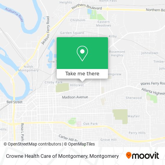 Crowne Health Care of Montgomery map