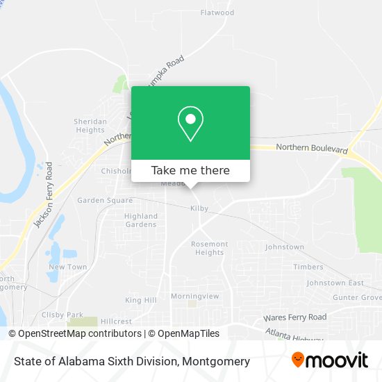State of Alabama Sixth Division map