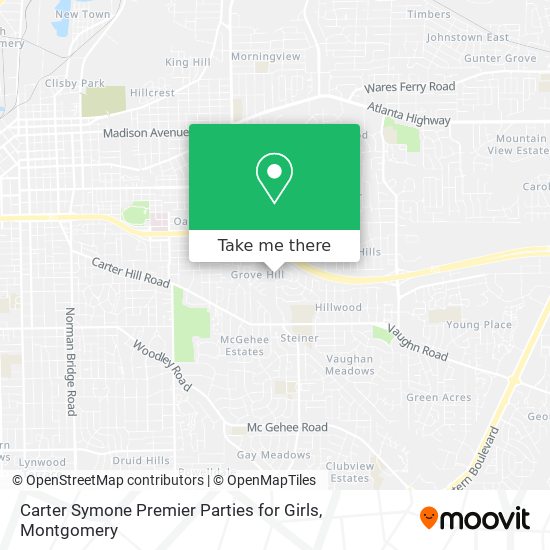 Carter Symone Premier Parties for Girls map