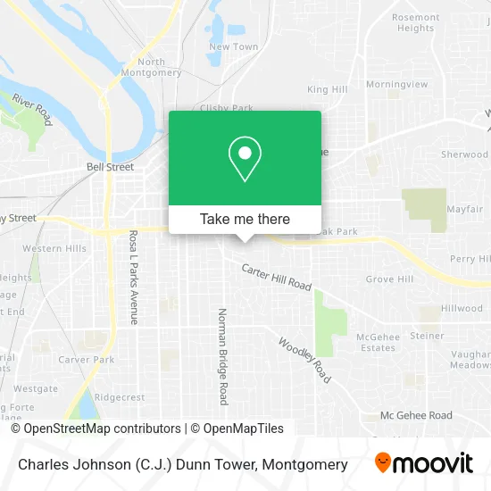 Mapa de Charles Johnson (C.J.) Dunn Tower