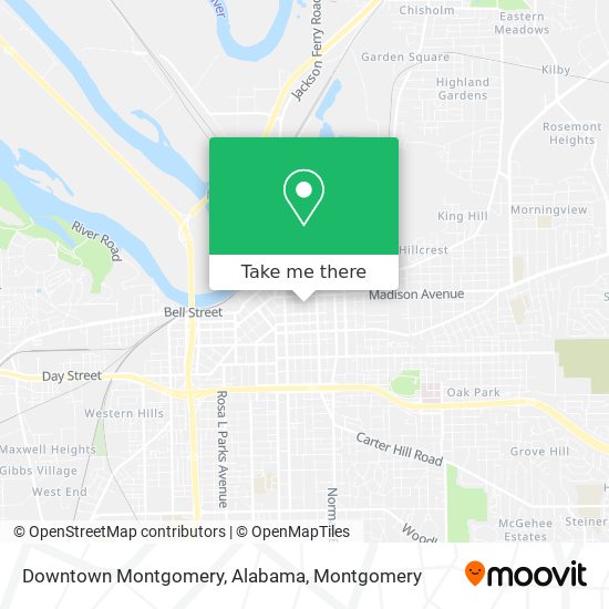 Downtown Montgomery, Alabama map