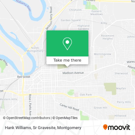 Hank Williams, Sr Gravesite map