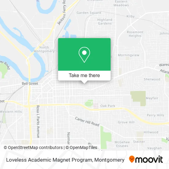 Mapa de Loveless Academic Magnet Program