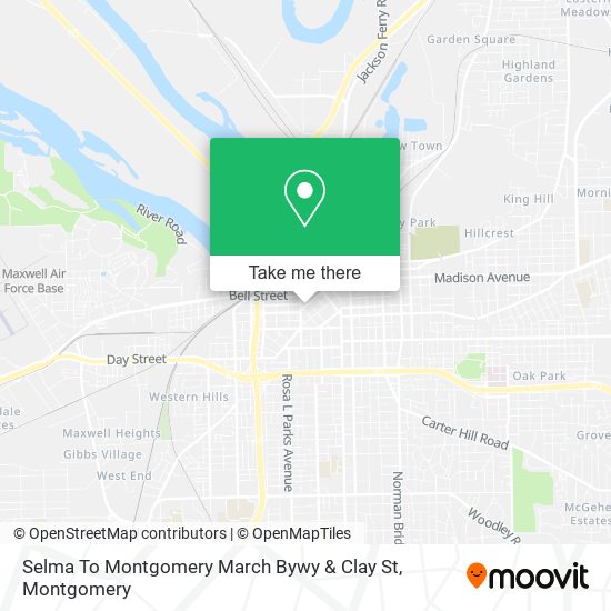 Selma To Montgomery March Bywy & Clay St map