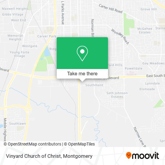 Vinyard Church of Christ map