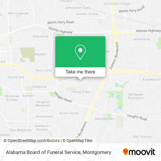 Alabama Board of Funeral Service map