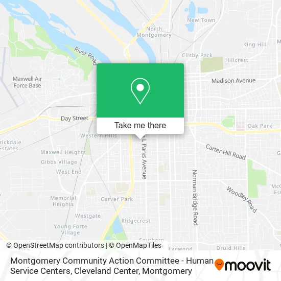Montgomery Community Action Committee - Human Service Centers, Cleveland Center map