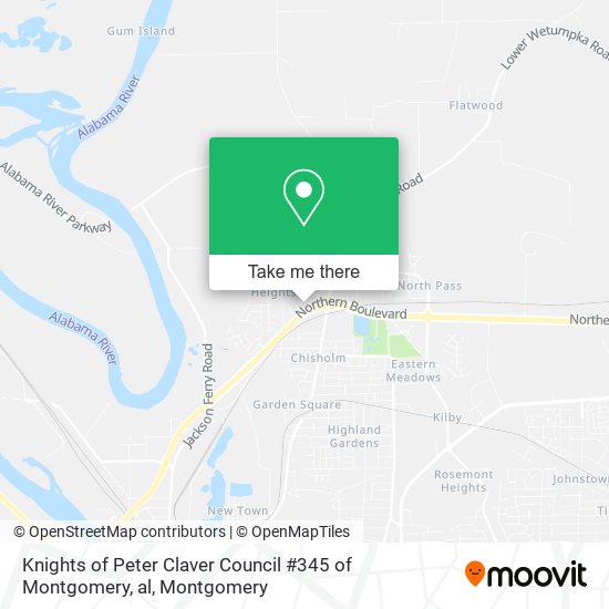 Knights of Peter Claver Council #345 of Montgomery, al map