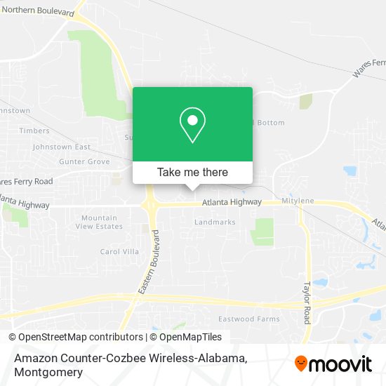 Mapa de Amazon Counter-Cozbee Wireless-Alabama