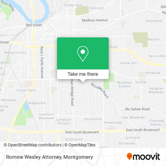 Romine Wesley Attorney map