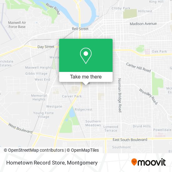 Hometown Record Store map