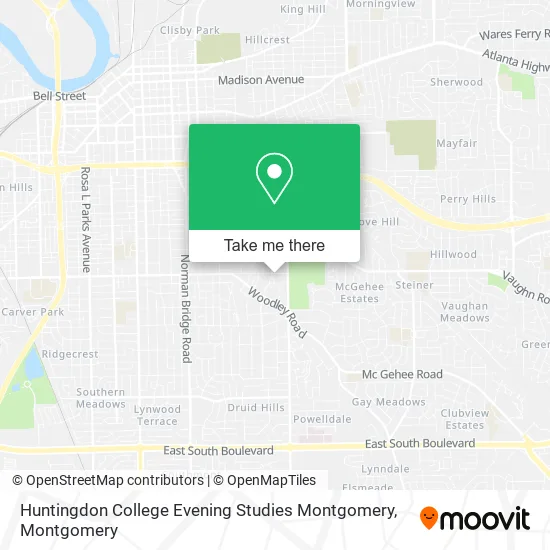 Huntingdon College Evening Studies Montgomery map