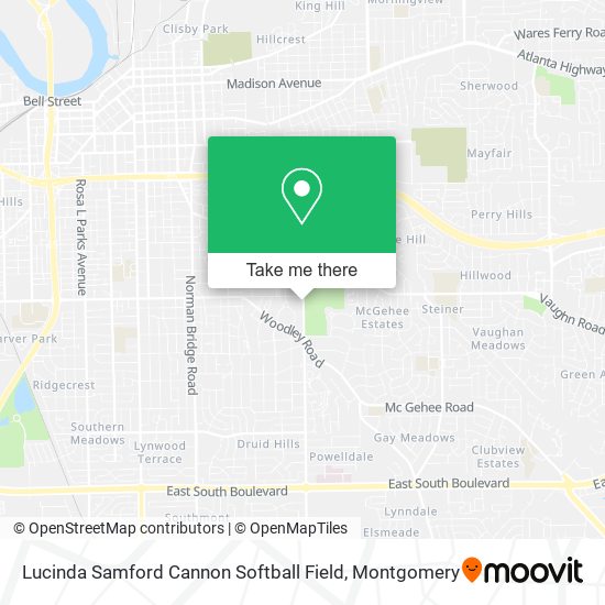 Lucinda Samford Cannon Softball Field map