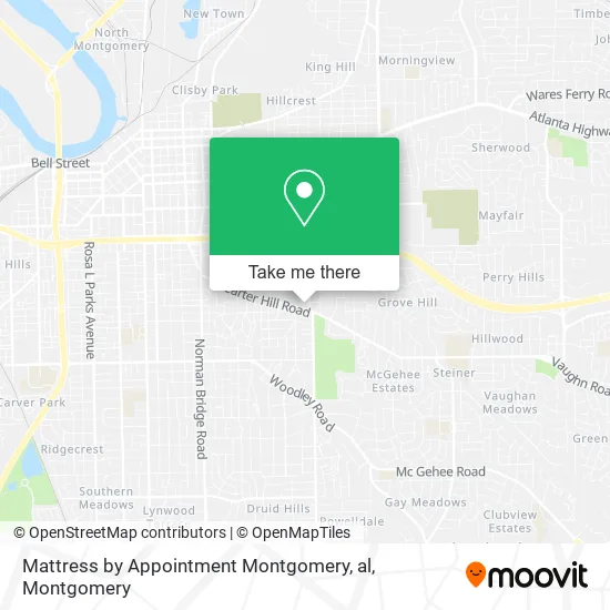 Mattress by Appointment Montgomery, al map
