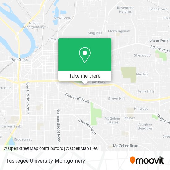 Mapa de Tuskegee University