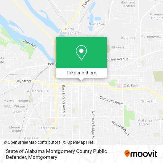 State of Alabama Montgomery County Public Defender map